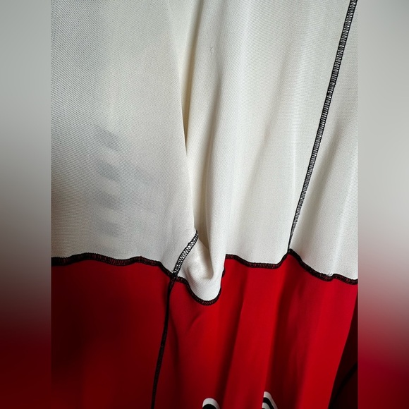 St. John Red, Black, and White Striped Cardigan - Picture 5 of 16